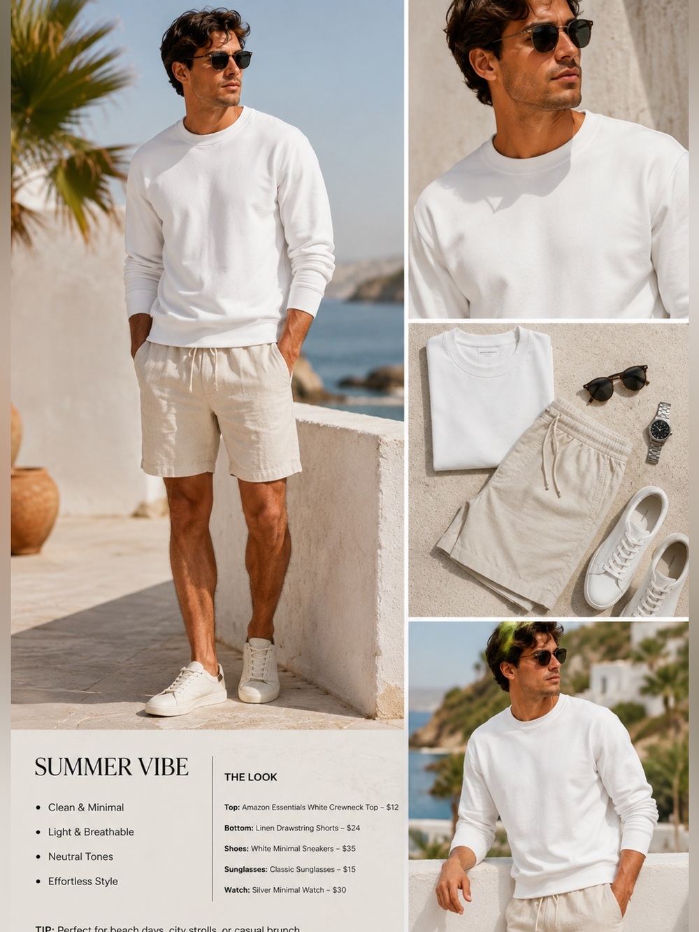 Amazon Essentials White Crewneck sweatshirt